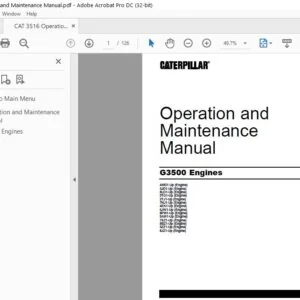 Cat G3500 Engines Operation & Maintenance Manual - PDF DOWNLOAD