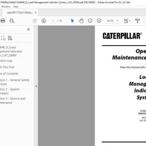 Cat Load Management Indicator System Operation & Maintenance Manual - PDF DOWNLOAD