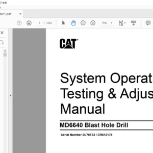 Cat MD6640 Blast Hole Drill System Operation Testing & Adjusting Manual - PDF DOWNLOAD