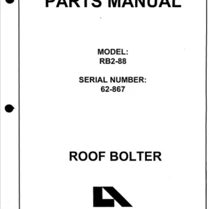 Cat Roof Bolter RB2-88 ROOF BOLTER Parts Manual - PDF DOWNLOAD