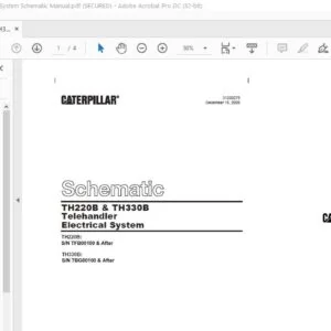 Cat TH220B & TH330B Telehandler Electrical System Schematic Manual - PDF DOWNLOAD