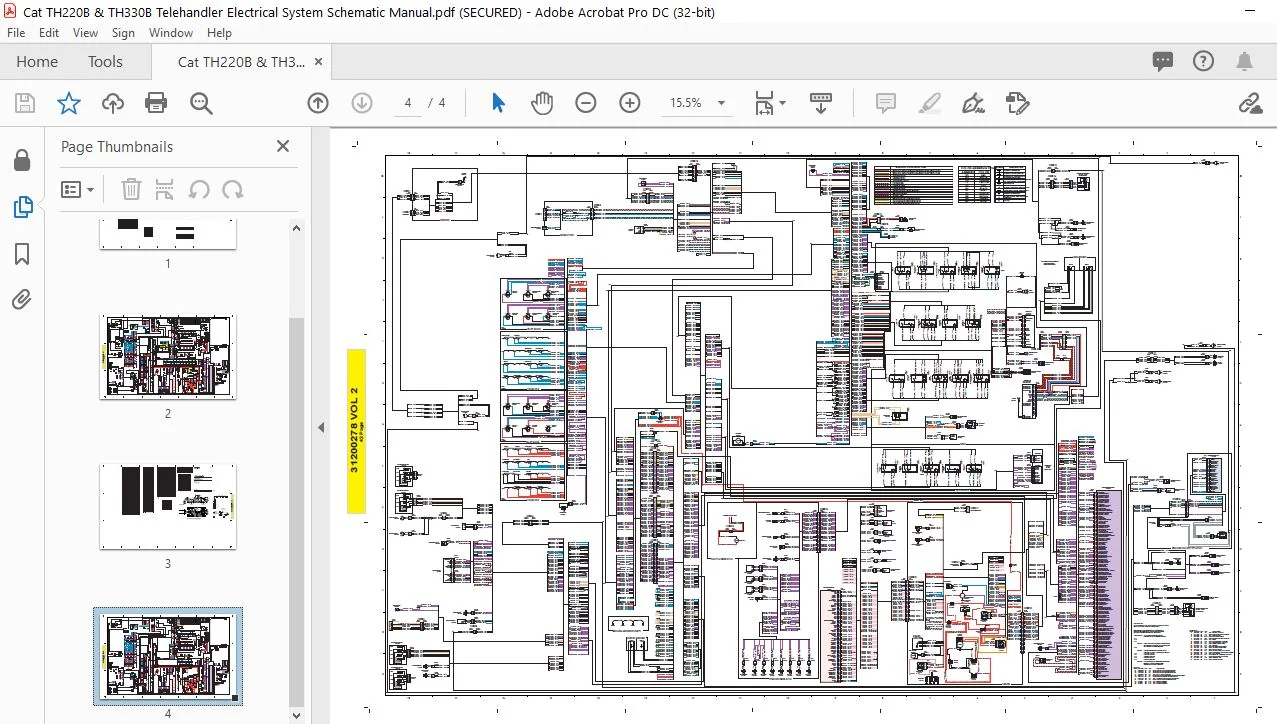 Cat TH220B & TH330B Telehandler Electrical System Schematic Manual - PDF DOWNLOAD - Image 3