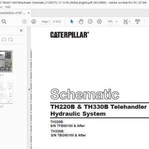 Cat TH220B & TH330B Telehandler Hydraulic System Schematic Manual - PDF DOWNLOAD