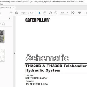 Cat TH220B & TH330B Telehandler Hydraulic System Schematic Manual  - PDF DOWNLOAD