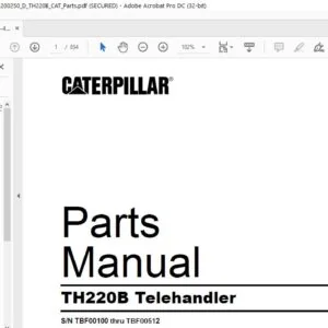 Cat TH220B Telehandlers Parts Manual - PDF DOWNLOAD