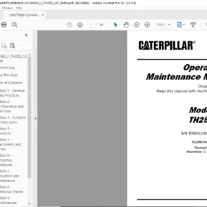 Cat TH255 Telehandler Operation & Maintenance Manual - PDF DOWNLOAD