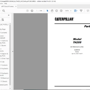 Cat TH255 Telehandler Parts Manual - PDF DOWNLOAD