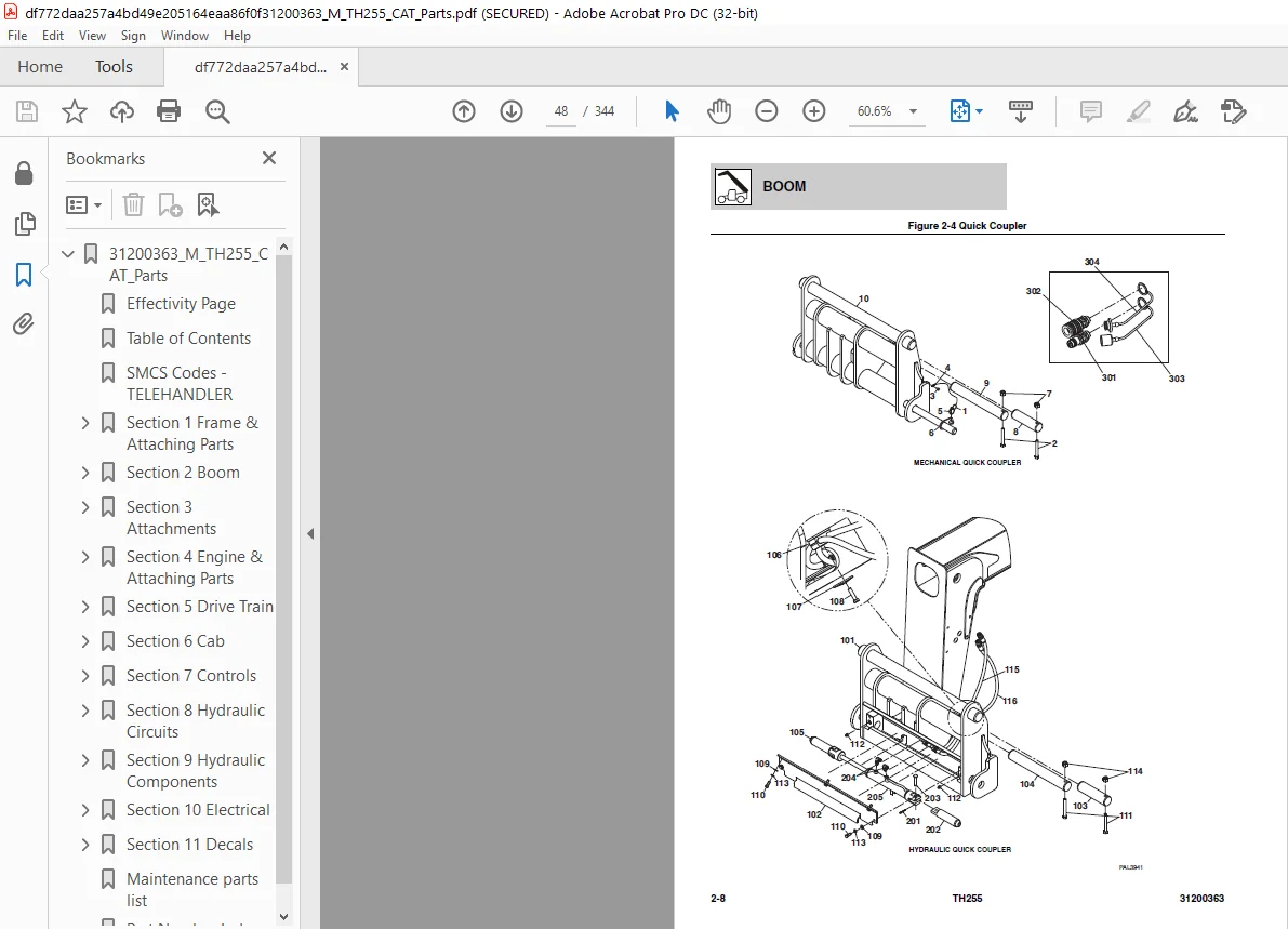 Cat TH255 Telehandler Parts Manual - PDF DOWNLOAD - Image 6