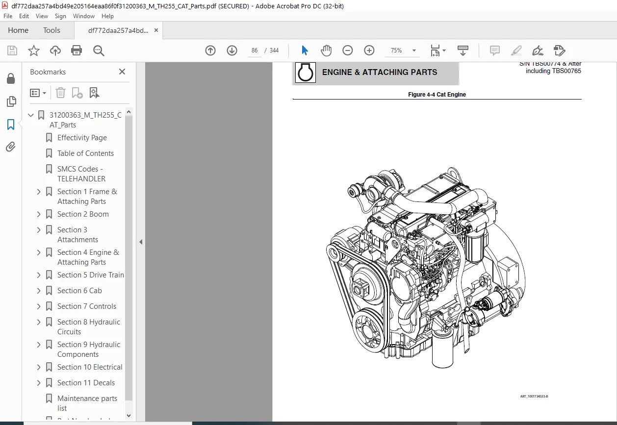 Cat TH255 Telehandler Parts Manual - PDF DOWNLOAD - Image 7