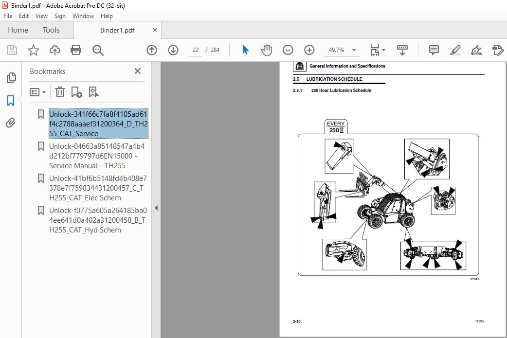 Cat TH255 Telehandler Service Manual - PDF DOWNLOAD - Image 4