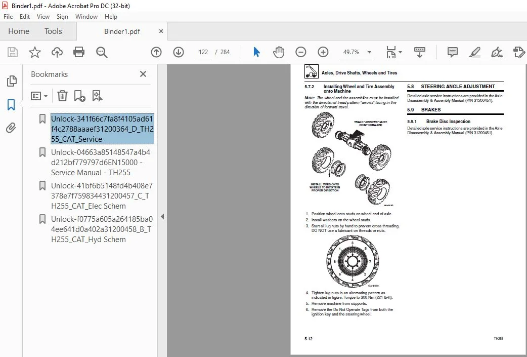 Cat TH255 Telehandler Service Manual - PDF DOWNLOAD - Image 5