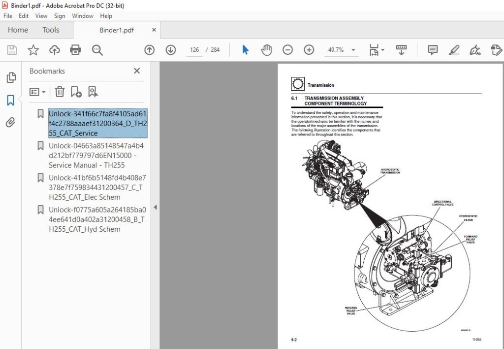 Cat TH255 Telehandler Service Manual - PDF DOWNLOAD - HeyDownloads ...