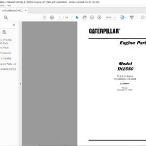 Cat TH255C Telehandler Engine Parts Manual - PDF DOWNLOAD