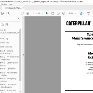 Cat TH255C Telehandler Operation & Maintenance Manual - PDF DOWNLOAD