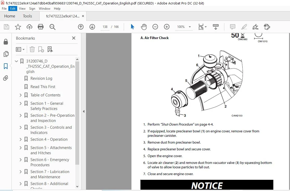 Cat TH255C Telehandler Operation & Maintenance Manual - PDF DOWNLOAD - Image 5