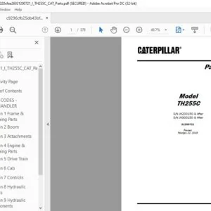 Cat TH255C Telehandler Parts Manual - PDF DOWNLOAD