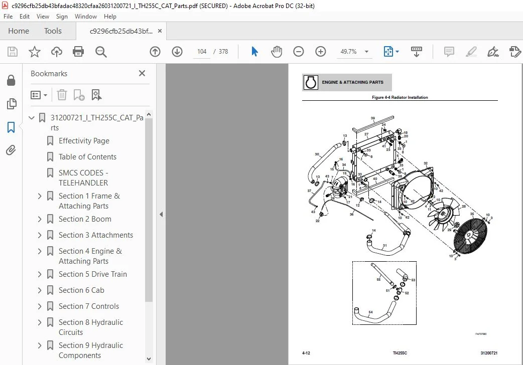 Cat TH255C Telehandler Parts Manual - PDF DOWNLOAD - Image 6