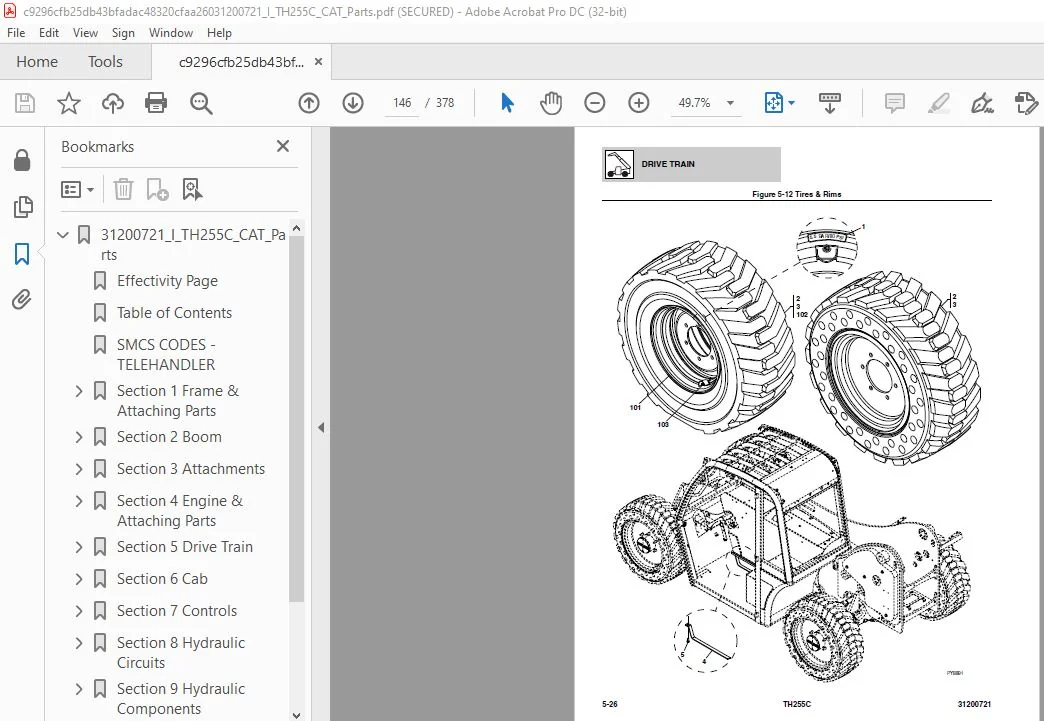 Cat TH255C Telehandler Parts Manual - PDF DOWNLOAD - Image 7