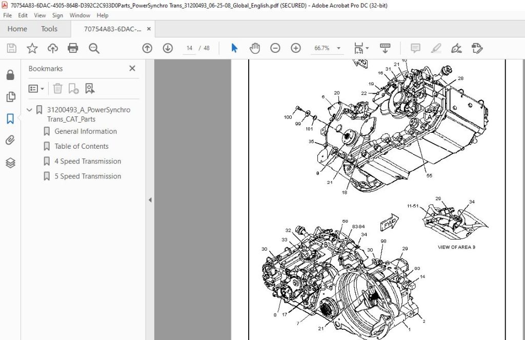 Cat TH336 TH337 TH40 TH407TH414 TH514 TH417 Telehandler PowerSynchro ...