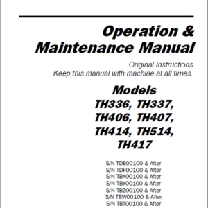Cat TH336 TH337 TH406 TH407 TH414 TH514 TH417 Engine + Operation & Maintenance Manual - PDF DOWNLOAD