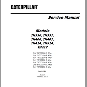 Cat TH336 TH337 TH406 TH407 TH414 TH514 TH417 Service Manual + Axle Disassembly/Assembly Manual+ Schematic Manual - PDF DOWNLOAD