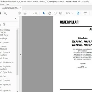 Cat TH336C TH337C TH406C TH407C Telehandler Parts Manual - PDF DOWNLOAD