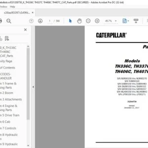 Cat TH336C TH337C TH406C TH407C Telehandler Parts Manual -  PDF  DOWNLOAD