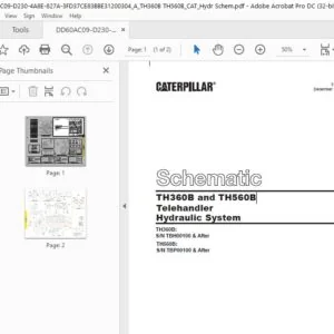 Cat TH360B & TH560B Telehandler Hydraulic System Schematic Manual - PDF DOWNLOAD