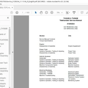 Cat TH360B & TH560B Telehandler Service Manual - PDF DOWNLOAD