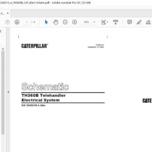 Cat TH360B Telehandler Electrical System Schematic Manual - PDF DOWNLOAD