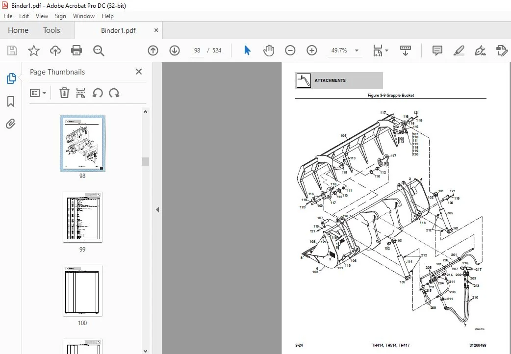 Cat TH414 TH514 TH417 Telehandler Parts Manual - PDF DOWNLOAD - Image 2