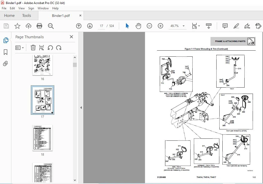 Cat TH414 TH514 TH417 Telehandler Parts Manual - PDF DOWNLOAD - Image 5