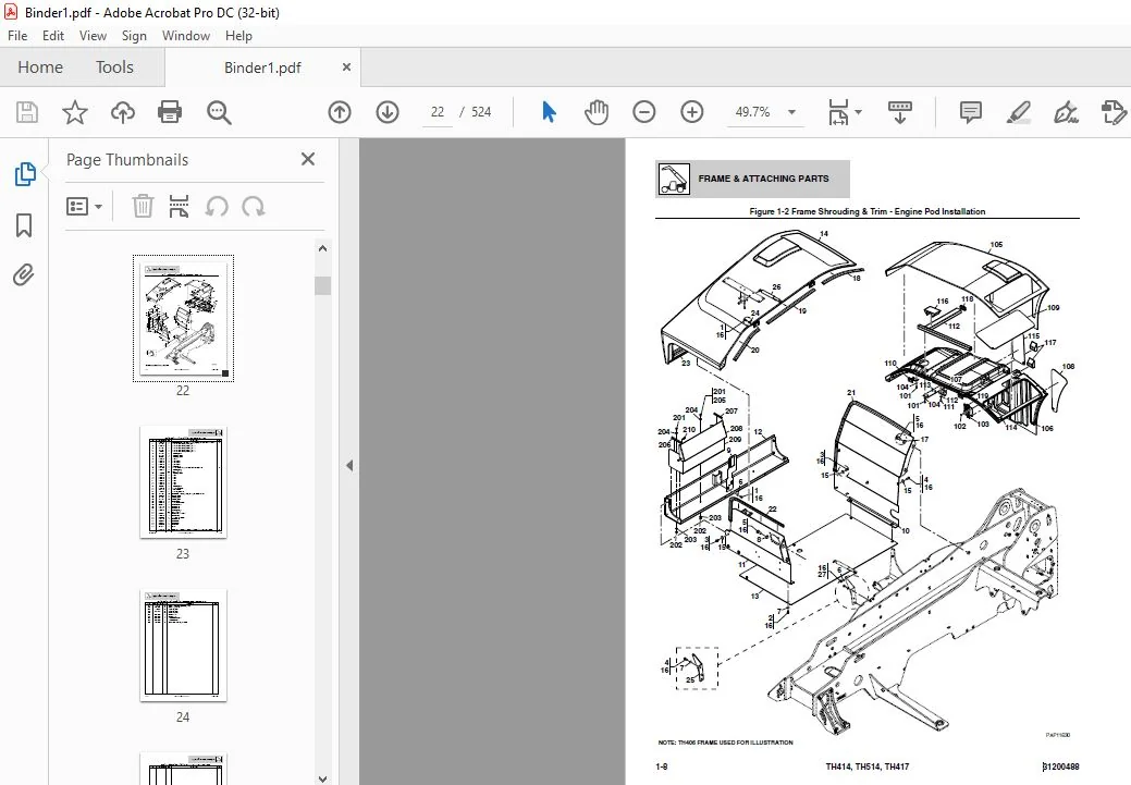 Cat TH414 TH514 TH417 Telehandler Parts Manual - PDF DOWNLOAD - Image 6