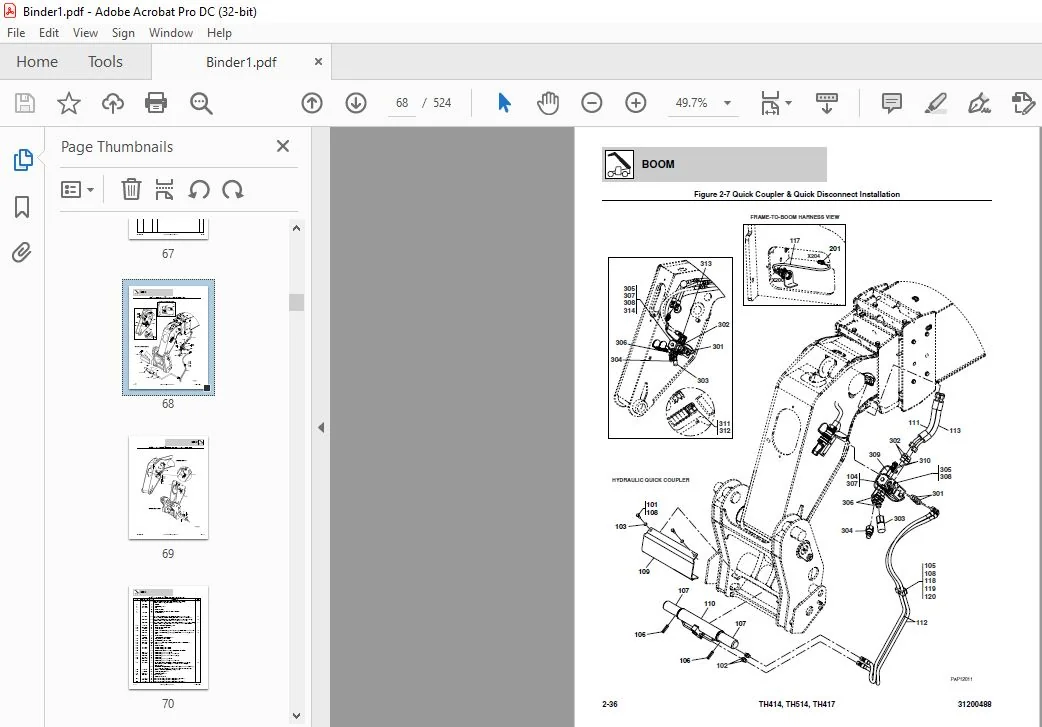 Cat TH414 TH514 TH417 Telehandler Parts Manual - PDF DOWNLOAD - Image 8