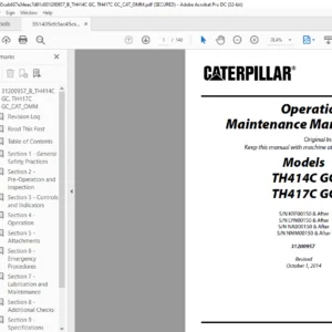 Cat TH414C GC TH417C GC Operation & Maintenance Manual - PDF DOWNLOAD