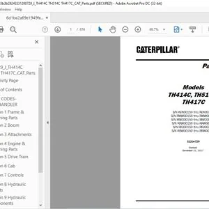Cat TH414C TH514C TH417C Telehandler Parts Manual - PDF DOWNLOAD