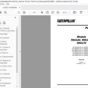 Cat TH414C TH514C TH417C Telehandler  Parts Manual - PDF DOWNLOAD
