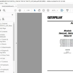 Cat TH414C TH514C TH417C Telehandler Parts Manual  - PDF DOWNLOAD