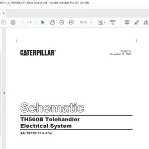 Cat TH560B Telehandler Electrical System Schematic Manual - PDF DOWNLOAD