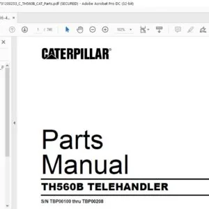 Cat TH560B Telehandler Parts Manual - PDF DOWNLOAD