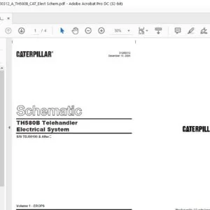 Cat TH580B  Telehandler Electrical System Schematic Manual - PDF DOWNLOAD