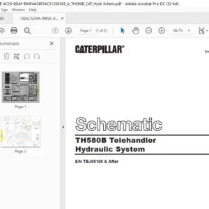 Cat TH580B Telehandler Hydraulic System Schematic Manual - PDF DOWNLOAD