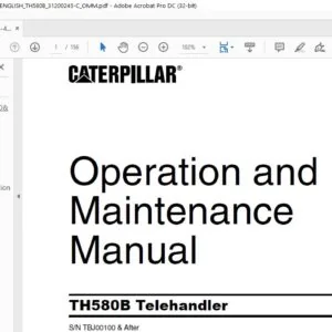Cat TH580B Telehandler Operation & Maintenance Manual - PDF DOWNLOAD