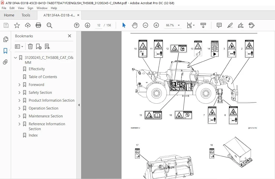 Cat TH580B Telehandler Operation & Maintenance Manual - PDF DOWNLOAD - Image 3
