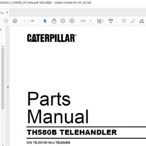 Cat TH580B Telehandler Parts Manual  - PDF DOWNLOAD
