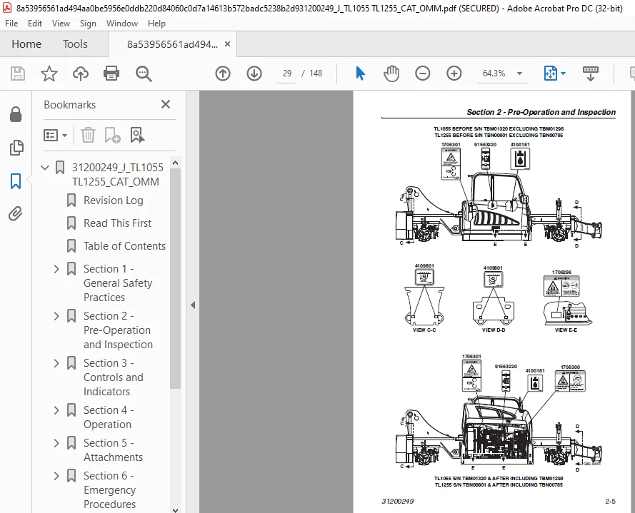 Cat TL1055 TL1255 Operation & Maintenance Manual - PDF DOWNLOAD - Image 4