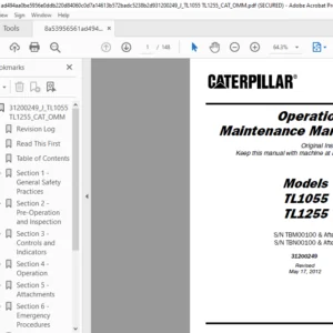Cat TL1055 TL1255 Operation & Maintenance Manual - PDF DOWNLOAD