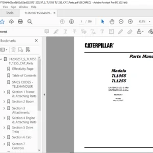 Cat TL1055 TL1255 Parts Manual - PDF DOWNLOAD