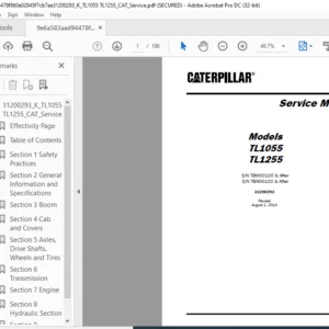 Cat TL1055 TL1255 Service Manual - PDF DOWNLOAD