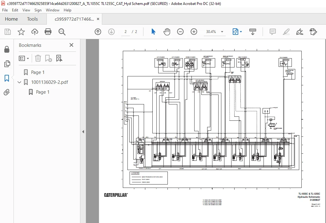 Cat TL1055C & TL1255C Hydraulic Schematic Manual - PDF DOWNLOAD - Image 3
